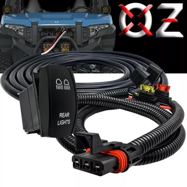 10ft. Pulse Power Bus Bar Plug 3-Wire Rear Light Harness Kit Polaris RZR XP ADV