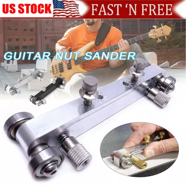 Guitar Bridge Grinding Sander Adjustable Guitar Bass Nut Saddle Sander Tool US