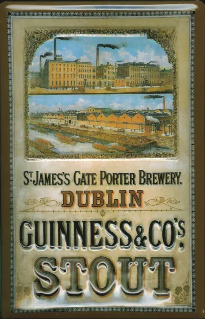 Blechschild Guinness Bier Brauerei St. James Gate Dublin Nostalgie Schild retro