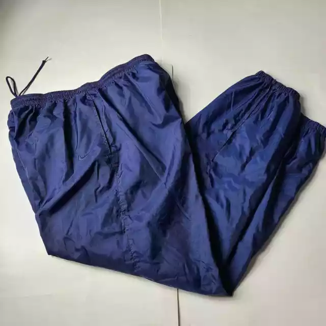 Vintage Nike Lined Track Pants Mens Size XL Blue Nylon Basketball Pant 90s