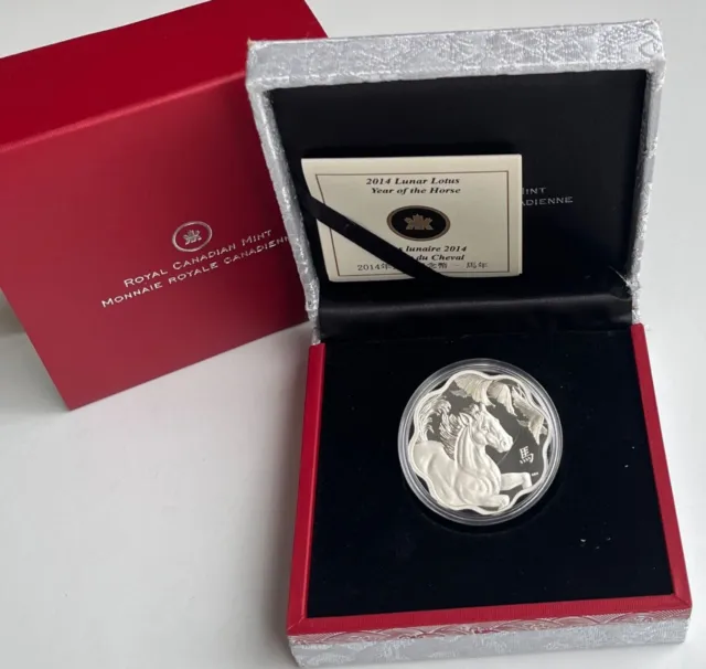 2014 Canada $15 Year of the Horse - Lotus Year of the Horse Fine Silver