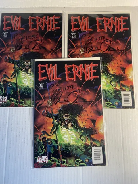 Chaos Comics Evil Ernie Depraved #1 - 3x copies all signed Brian Pulido
