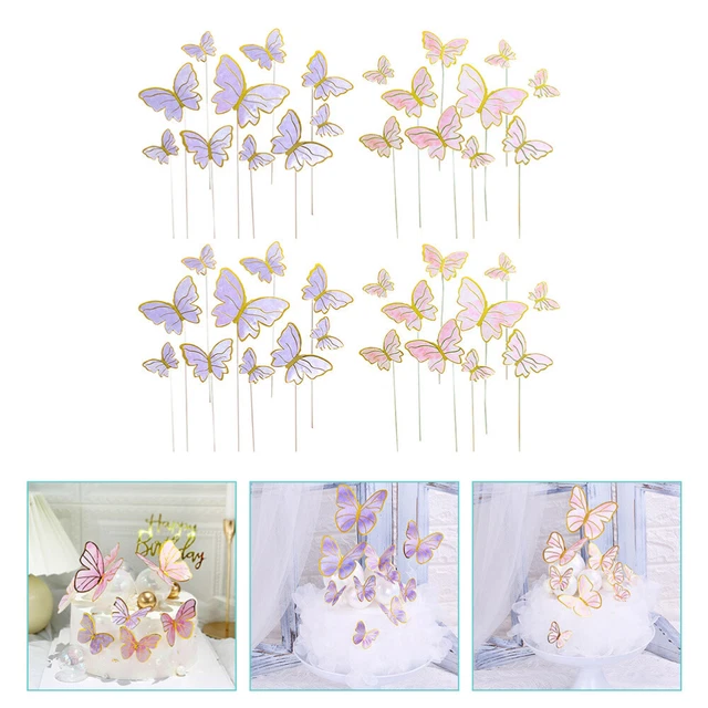 100 Decorazioni Per Torta A Forma Di Farfalla - Topper Per Cupcake, Baby Shower, Compleanni