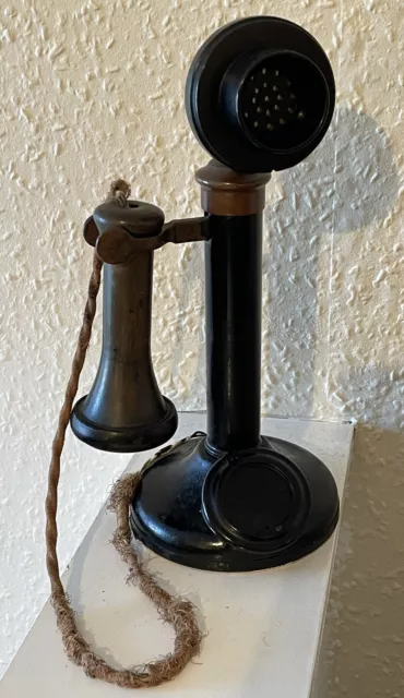 ANTIQUE 1920s CANDLESTICK TELEPHONE IN ORIGINAL UNTOUCHED CONDITION