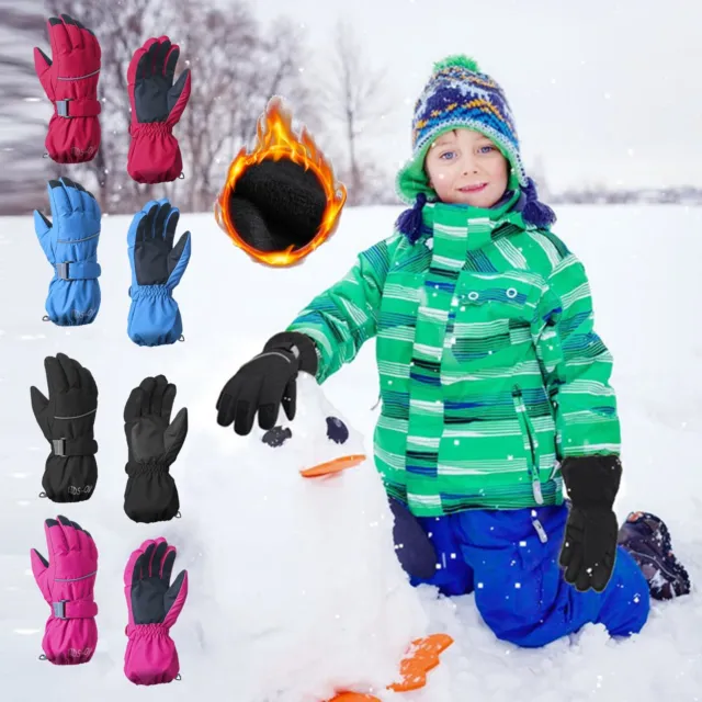 Kids Warm Gloves Winter Snow Ski Water Proof Gloves For Ourdoor Sports Toddler