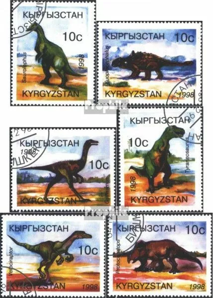 Kyrgyzstan 147-152 (complete issue) used 1998 Prehistoric Anima