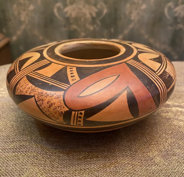 Vintage Signed Fannie Nampeyo Hopi Polychrome Pottery Jar Bowl Native American Vintage Signed Fannie Nampeyo Hopi Polychrome Pottery Jar Bowl Native American