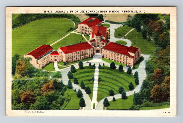 Asheville NC-North Carolina Aerial View Lee Edwards High School Vintage Postcard