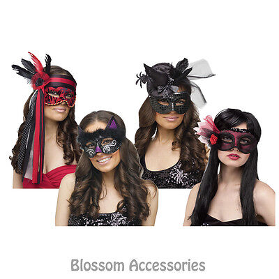A324 Masquerade Mask Carnival Feather Venetian Mardi Gras Ball Halloween