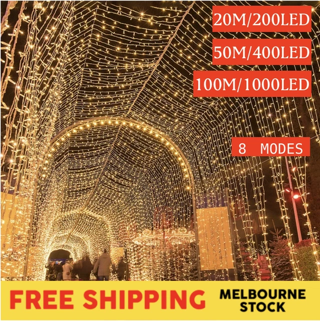 1000LED 100M Fairy Lights Christmas Tree String Strip Lights Party Outdoor Decor