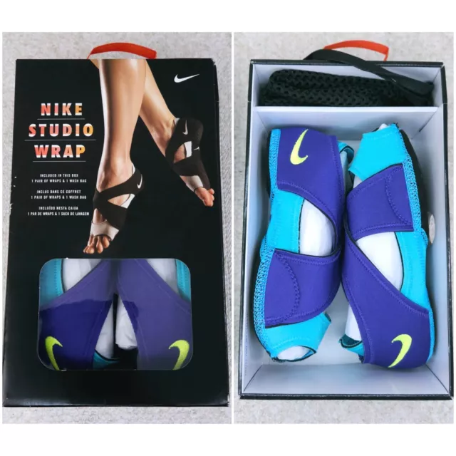 NIKE Studio Wrap Yoga Dance Barre Shoes Women's MEDIUM US 8-9 Purple Blue NEW!