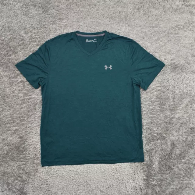 Under Armour Men's Adult Sz L Tee Shirt T Green Loose Heatgear Gym Run Athletic