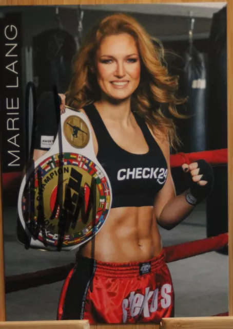 Marie Lang Orig Autogramm signiert Kampsport Kickboxen Boxen WM EM - AK