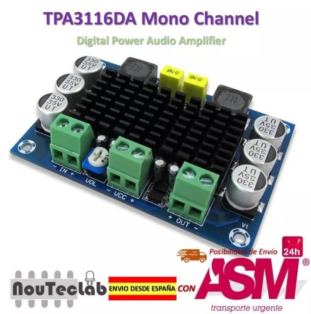 Dc 12V 24V 100W TPA3116DA Mono Chaines Digital Alimentation Audio Opérationnel