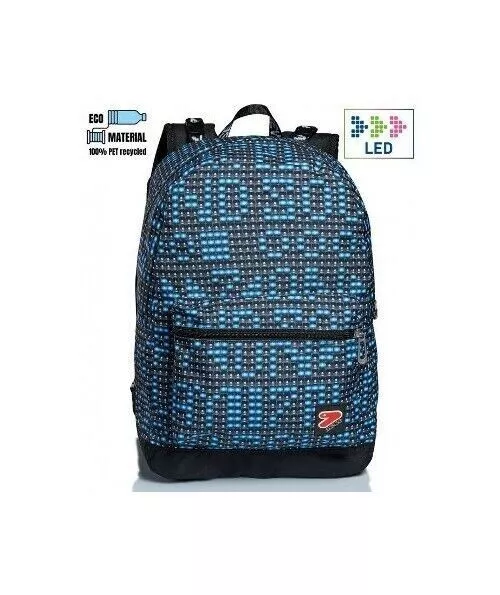 Seven Zaino Adv. Americano Double Reversibile Ledwall Blu Cod.2079