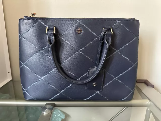 tory burch robinson convertible Navy shoulder bag