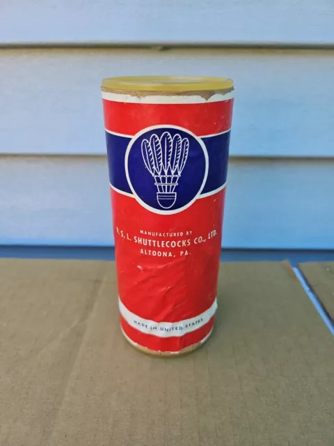 VINTAGE GAME RSL ALL AMERICAN PLASTIC SHUTTLECOCKS IN CAN UNUSED Trl7#LL