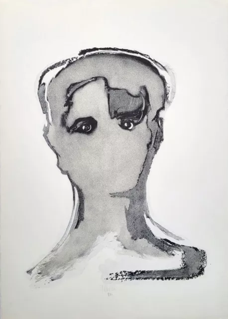 "Orfeo" Litografia a due colori di Fabrizio Clerici, cm 50x70 del 1977
