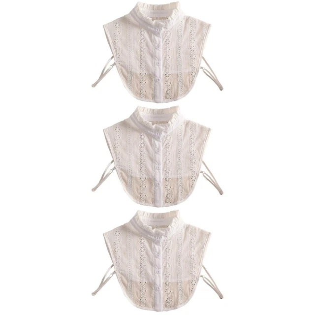 3 Pieces Faux Collier En Dentelle Automne Et Hiver Chemises Femme Boutonnées