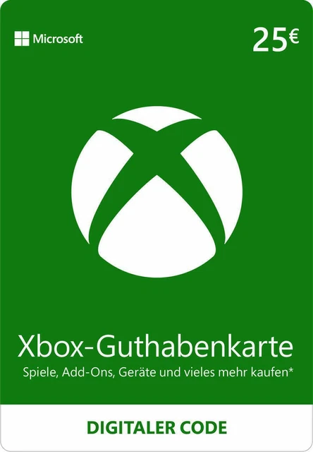 €25 Euro Xbox Live Card - 25 EURO Guthaben MS Xbox Live Digital Code - EU
