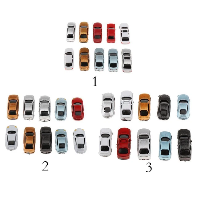 10 Miniatur-Autos 1:100 – Modellbau-Zubehör Für Straßen- Und Parklandschaften