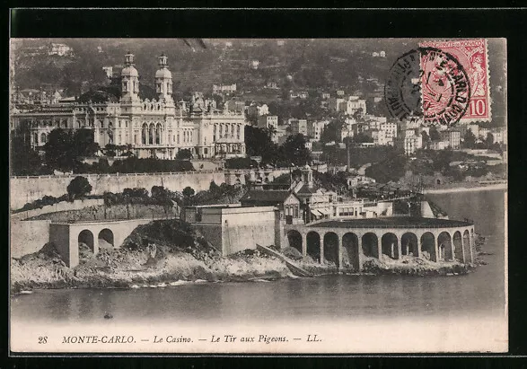 CPA Monte-Carlo, le Casino, le Tir aux Pigeons 1910