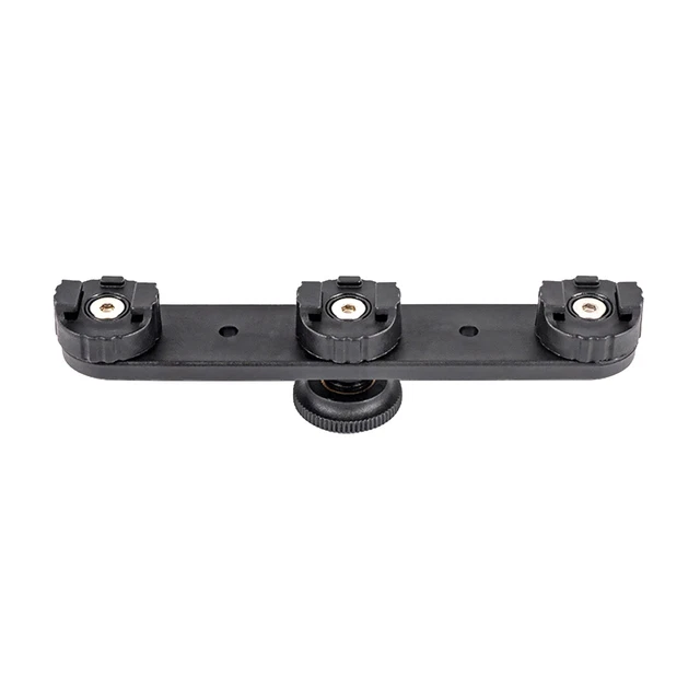3 in 1 Aluminum Camera Triple Hot Shoe Mount Adapter Bracket Holder Support I