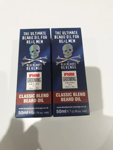 2 The Bluebeards Revenge Classic Blend Beard Oil For Men 50ml X 2 Free Postage