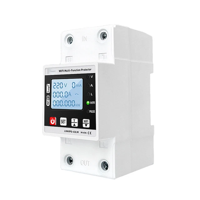 63A TUYA WiFi Earth Leakage Over Under Voltage Protector Relè Interruttore  O5G9