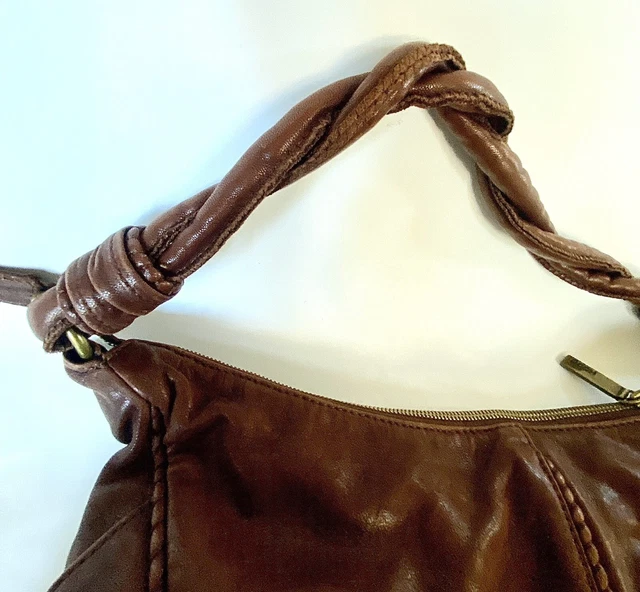 HOBO International Brown Buttery Soft Leather Large Tote/Shoulder Bag Tassel EUC 5