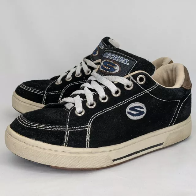 VINTAGE 90S SKECHERS Sport Shoes 8.5 Black Suede Sneakers Platform Skate $64.99 - PicClick