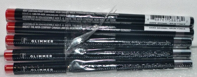 Lot of 5 -Avon fmg Glimmer (Glimmersticks) Brow Definers -DARK BROWN