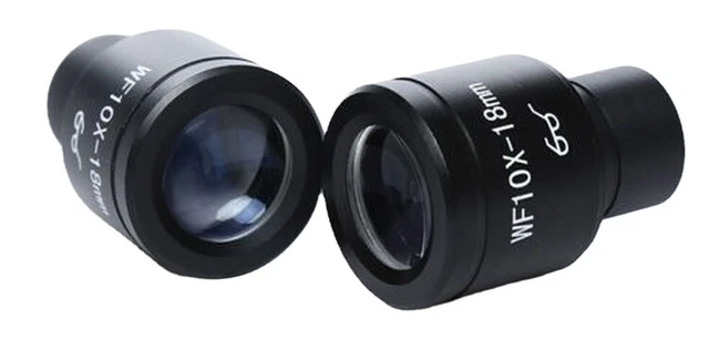 PAIR OF High Eyepiont WF10X Eyepiece for Microscope 23.2mm FotoHigh
