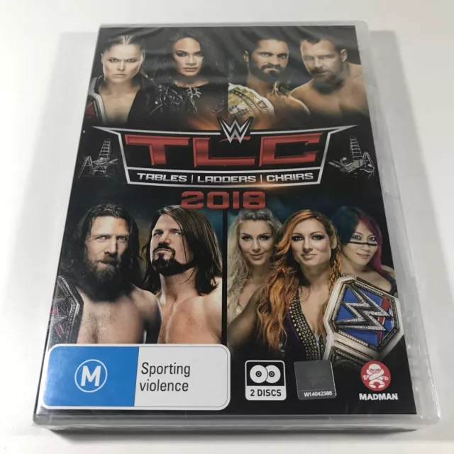 TLC Tables Ladders Chairs 2018 DVD Region 4 NTSC Sealed 2 Disc Set WWE Wrestling