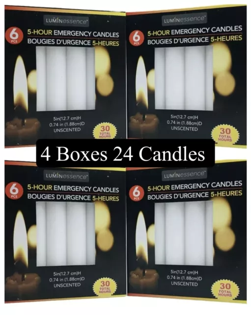 12 Emergency Candles Long Burn Power Outages, Camping, Survival, burns 4.5  hours