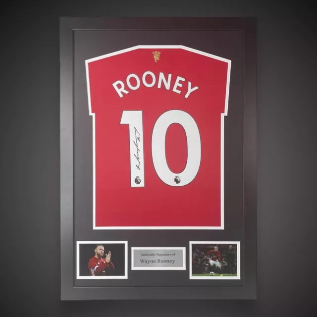 Framed Wayne Rooney Hand Signed Manchester United Football Shirt With Coa £185