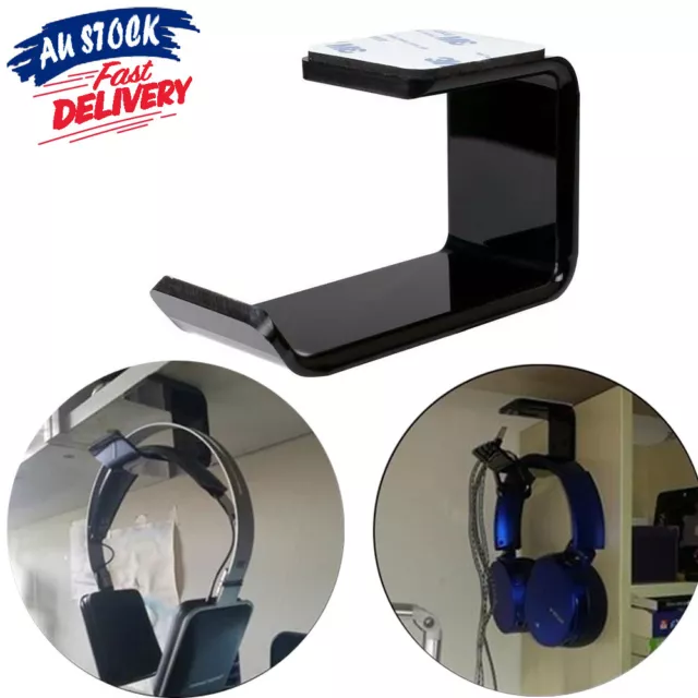 Mount Holder Hook Dual Headset Tape New Clever Headphone Stand Hanger Under Desk