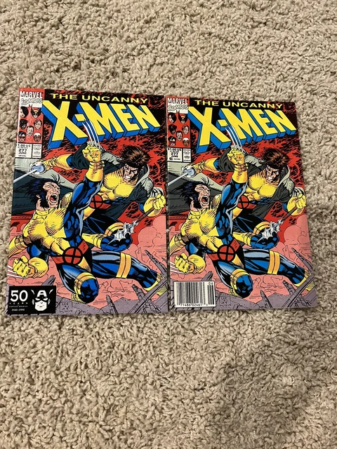 Lot Of 2 Uncanny X-men #277 Direct And Newsstand 1991 Marvel Comic Jim Lee F+-VF