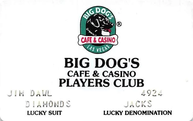 Big Dog's Cafe & Casino - Las Vegas, NV - RARE 1st Issue Slot Card