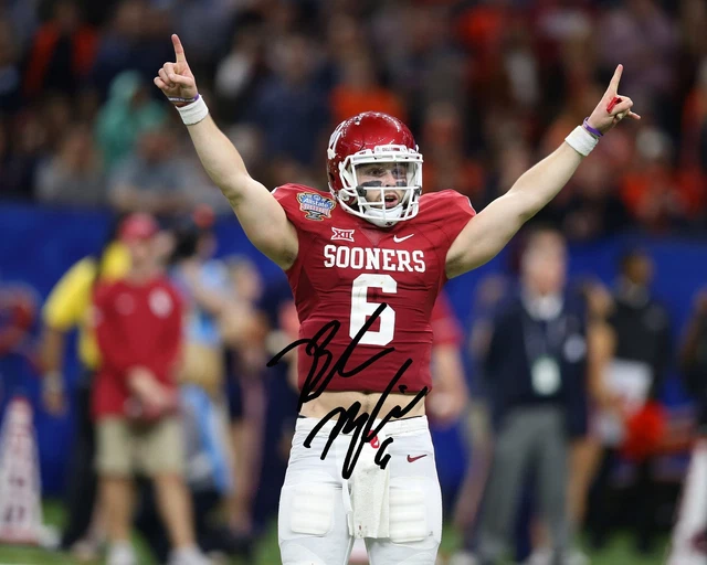 Baker Mayfield Oklahoma Sooners Football Signed 8X10 Photo Rp Heisman Winner