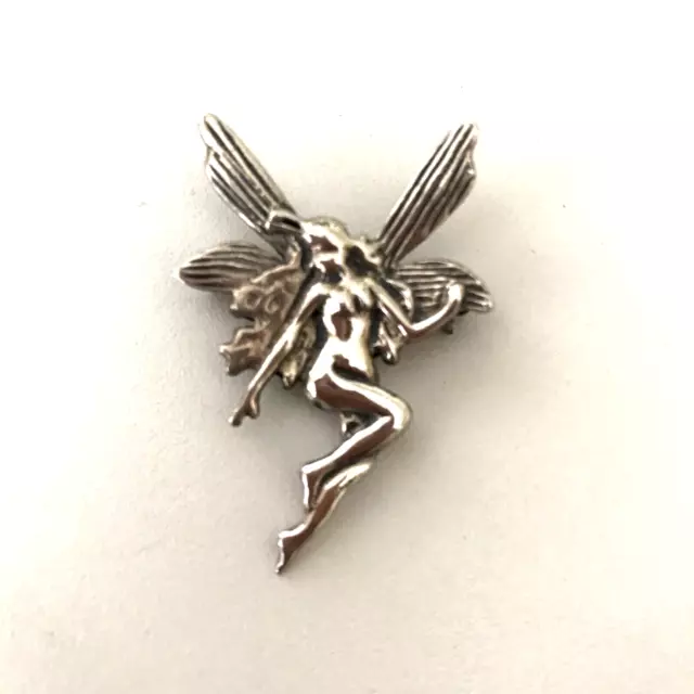 Vintage Jewellery Sterling Silver 925 Fairy Nymph Art Nouveau Style Brooch Pin