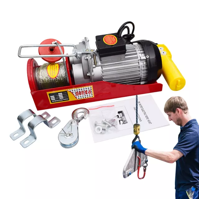 Electric Hoist Lift 144LBS 200KG Cable Lifting Winch Large Load-Bearing Lifting