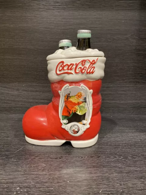 Houston Harvest Coca-Cola 75th Anniversary Santa Boot Cookie Jar