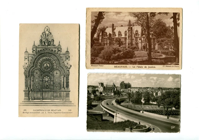 CPA 60 Oise Beauvais Lot of 3 Antique Postcards