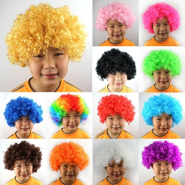 Wig Cosplay Clown Unisex Costume Curly Hair Disco Fancy Dress Hairpieces