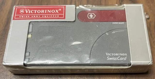 NEW VINTAGE VICTORINOX SWISSCARD 53914 Grey/Red Multi-Tool NOS SEALED Swiss Card
