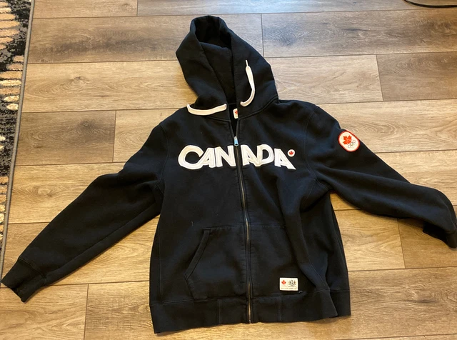 Hudsons Bay 2010 Canada Olympic Team Black Full Zip Hoodie Jacket Size L