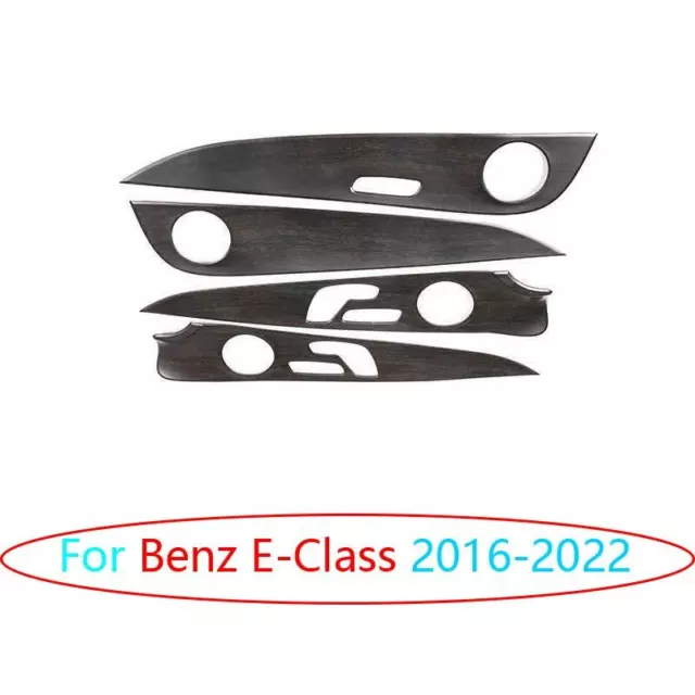 Fit For Benz E-Class 2016-2022 Oak Wood Grain Interior Door Panel Cover Trim 4pc