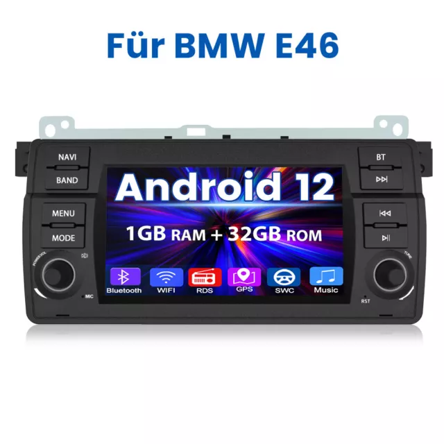 1+32G 7"Android 12.0 Pour BMW E46 1998-2006 Autoradio GPS Navi BT WiFi DAB USB