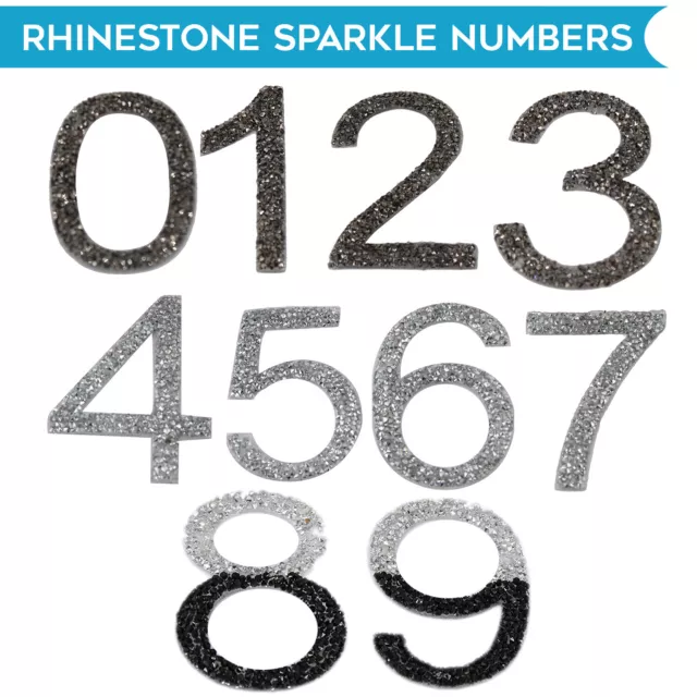 Sparkly Glitter Silver Sticky Self Adhesive Numbers Labels Stickers for Craft